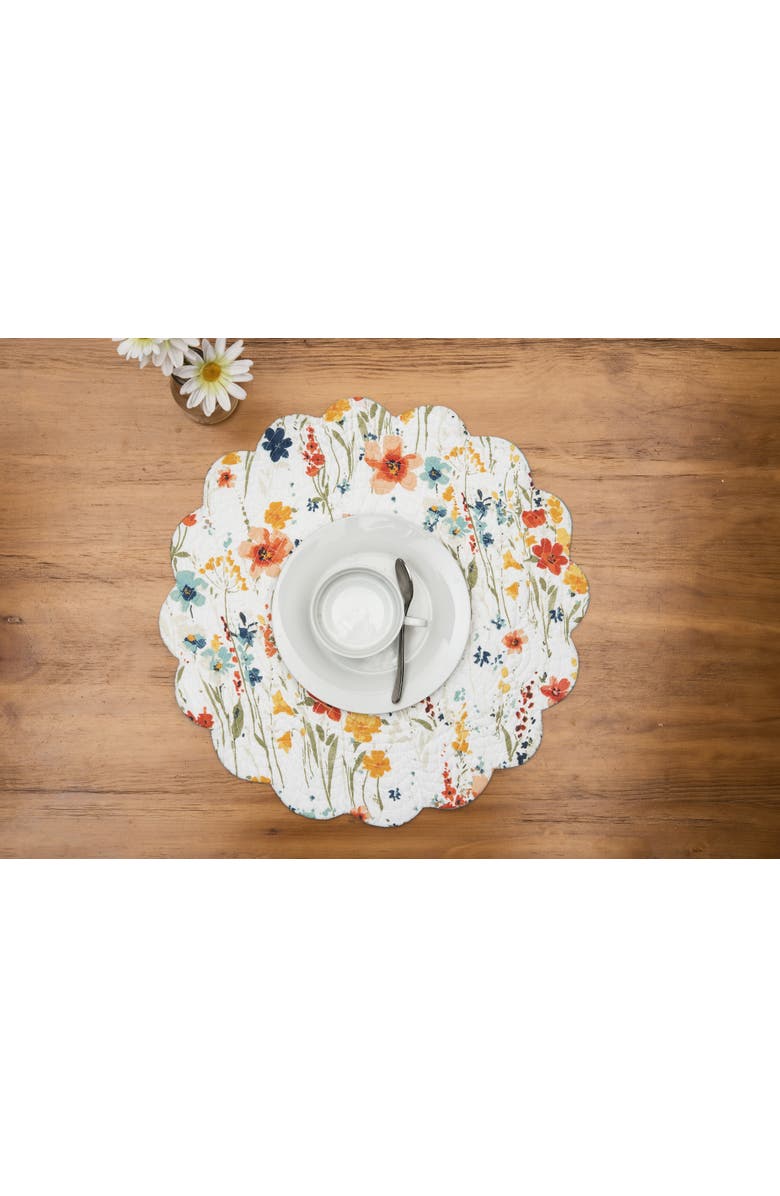C&F Home Sheila Round Placemats Set of 6, 17", Alternate, color, Blue