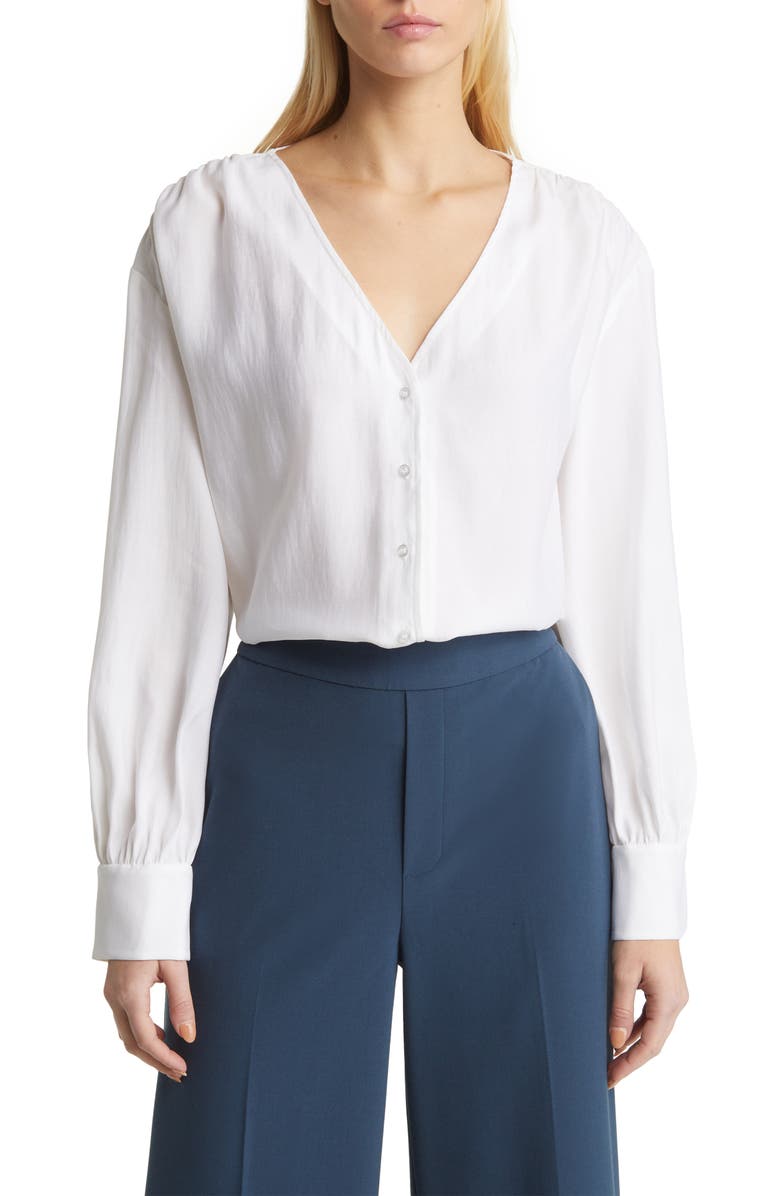 Nordstrom V-Neck Button Blouse, Main, color, 