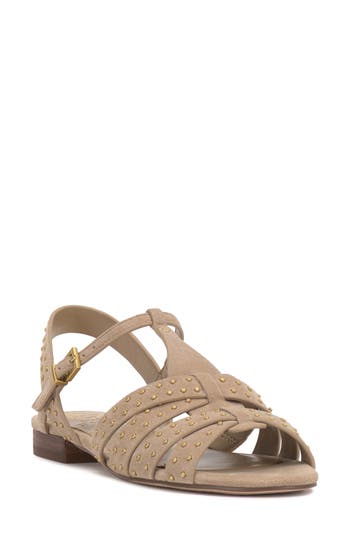 Vince Camuto Chaya Studded Gladiator Sandal In Brown