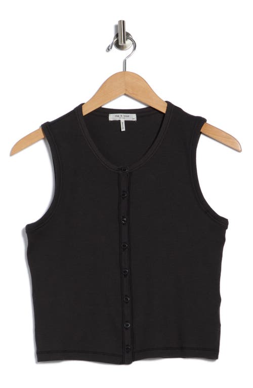 Rag & Bone Essie Rib Crop Tank In Black
