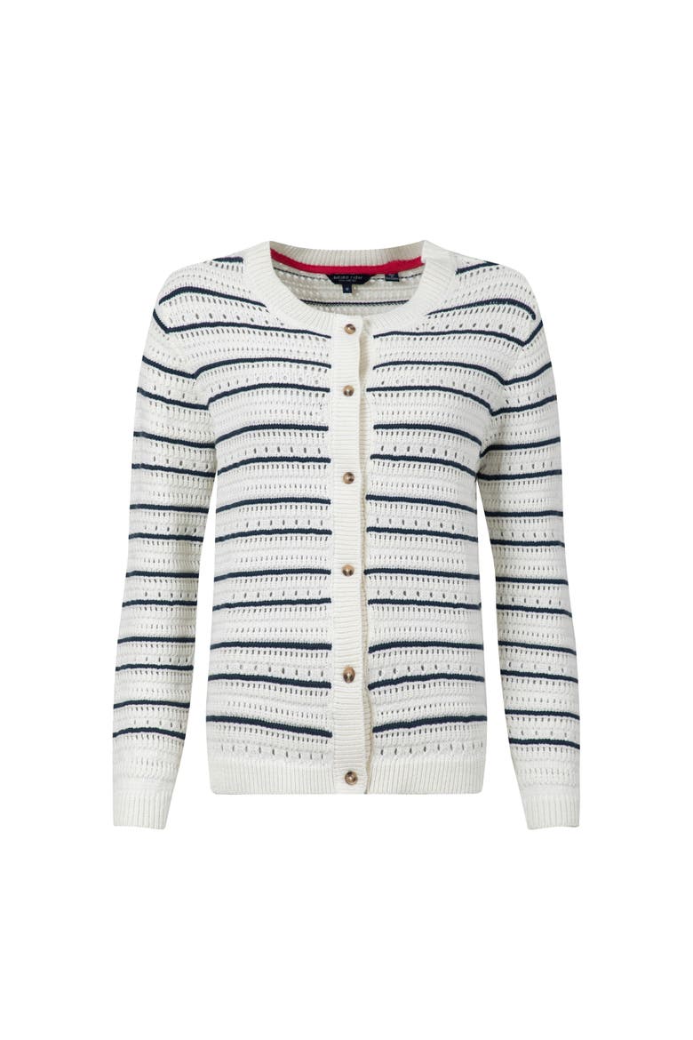 Romilly Pointelle Striped Cardigan, Alternate, color, Light Cream
