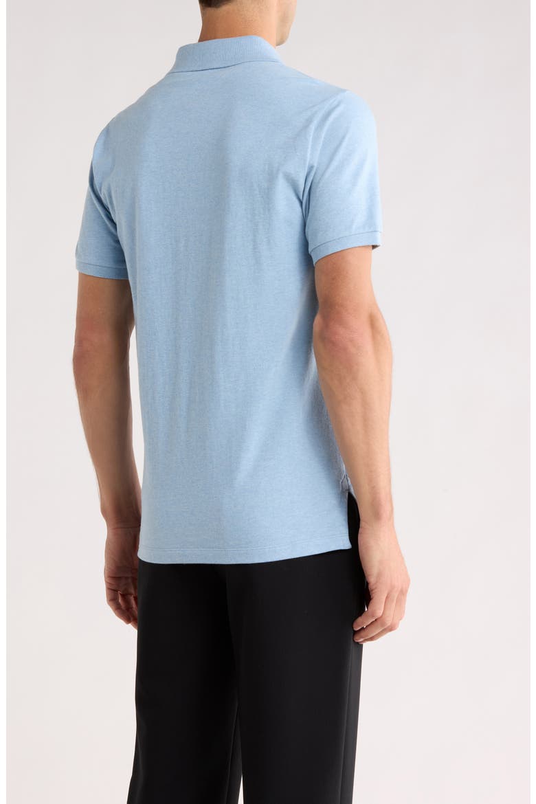 Slim Stretch Cotton Polo, Alternate, color, LIGHT BLUE HEATHER