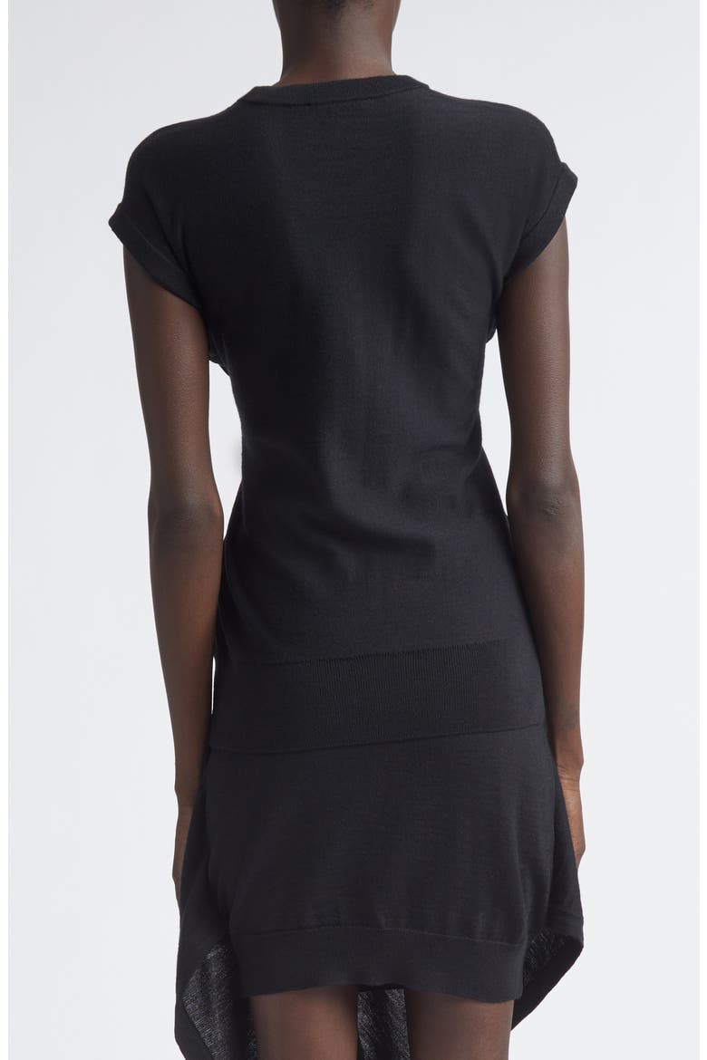 Button Drape Merino Wool Blend Top, Alternate, color, BLACK