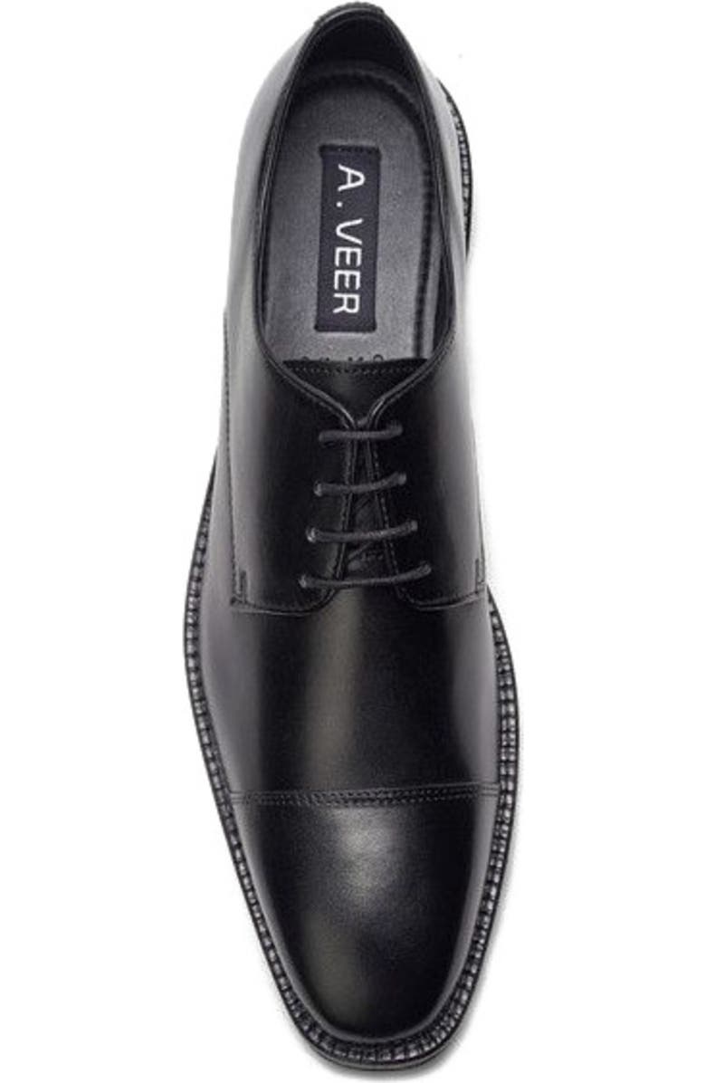 A. Veer Maddox Cap-toe Oxford, Alternate, color, Black Leather