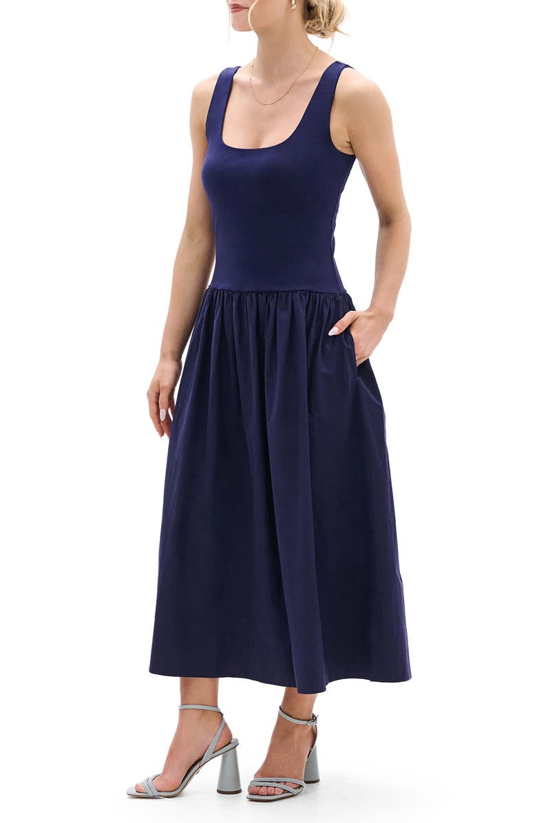 Hatley Mixed Media Midi Sundress, Alternate, color, Patriot Blue