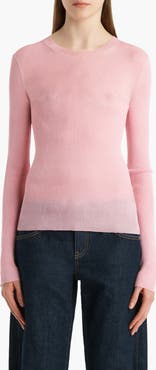 Khaite Mosi Long Sleeve Silk Tulle Top