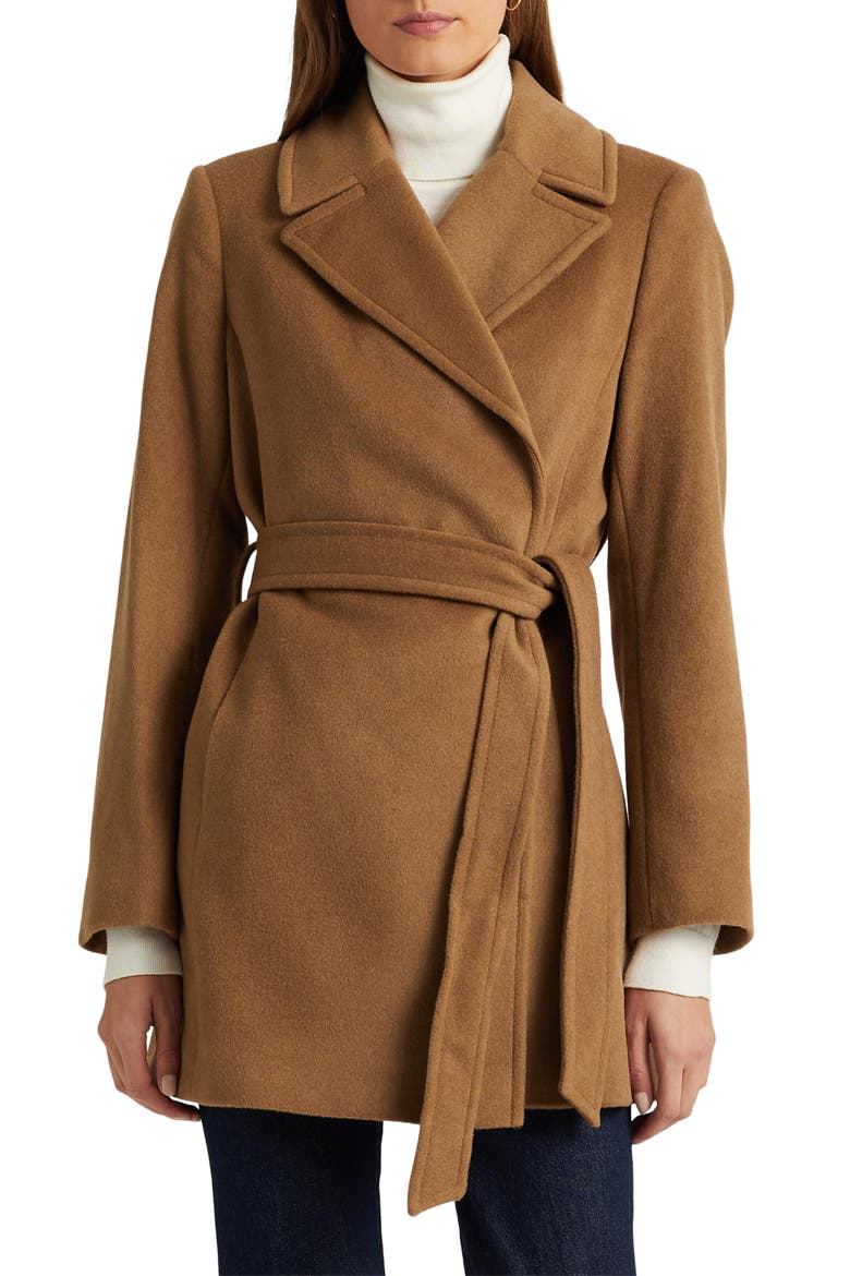 Belted Wrap Coat, Main, color, NEW VICUNA