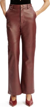 Bardot Karsoon Faux Leather Straight Leg Pants