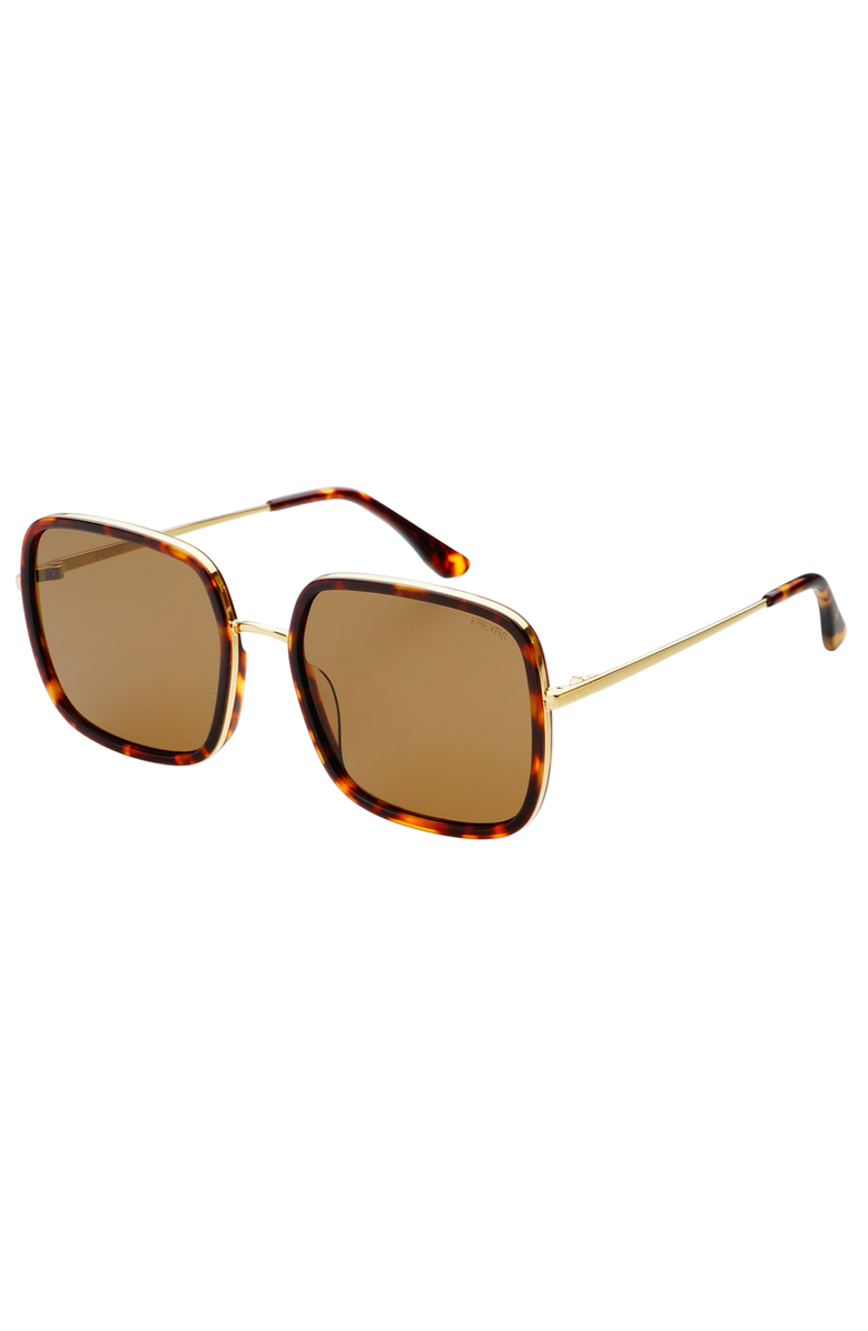 FREYRS Eyewear Cosmo Square Oversized Sunglasses, Alternate, color, Dark Tortoise