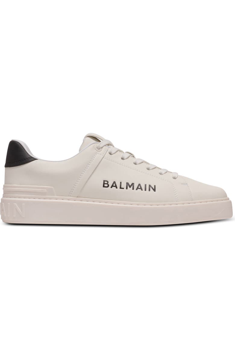 Balmain B-Court trainers in leather calfskin, Alternate, color, White