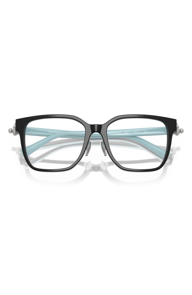 Tiffany & Co. 53mm Square Optical Glasses, Alternate, color, Black/ Blue/ Demo Lens