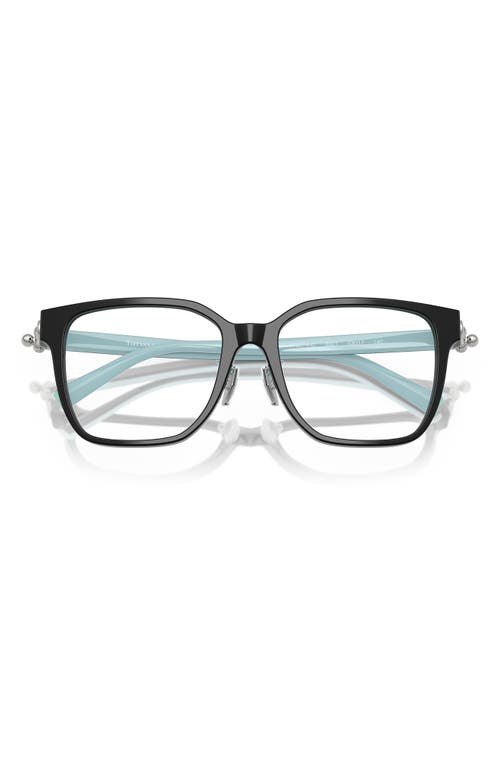 Tiffany & Co . 53mm Square Optical Glasses In Black/blue/demo Lens