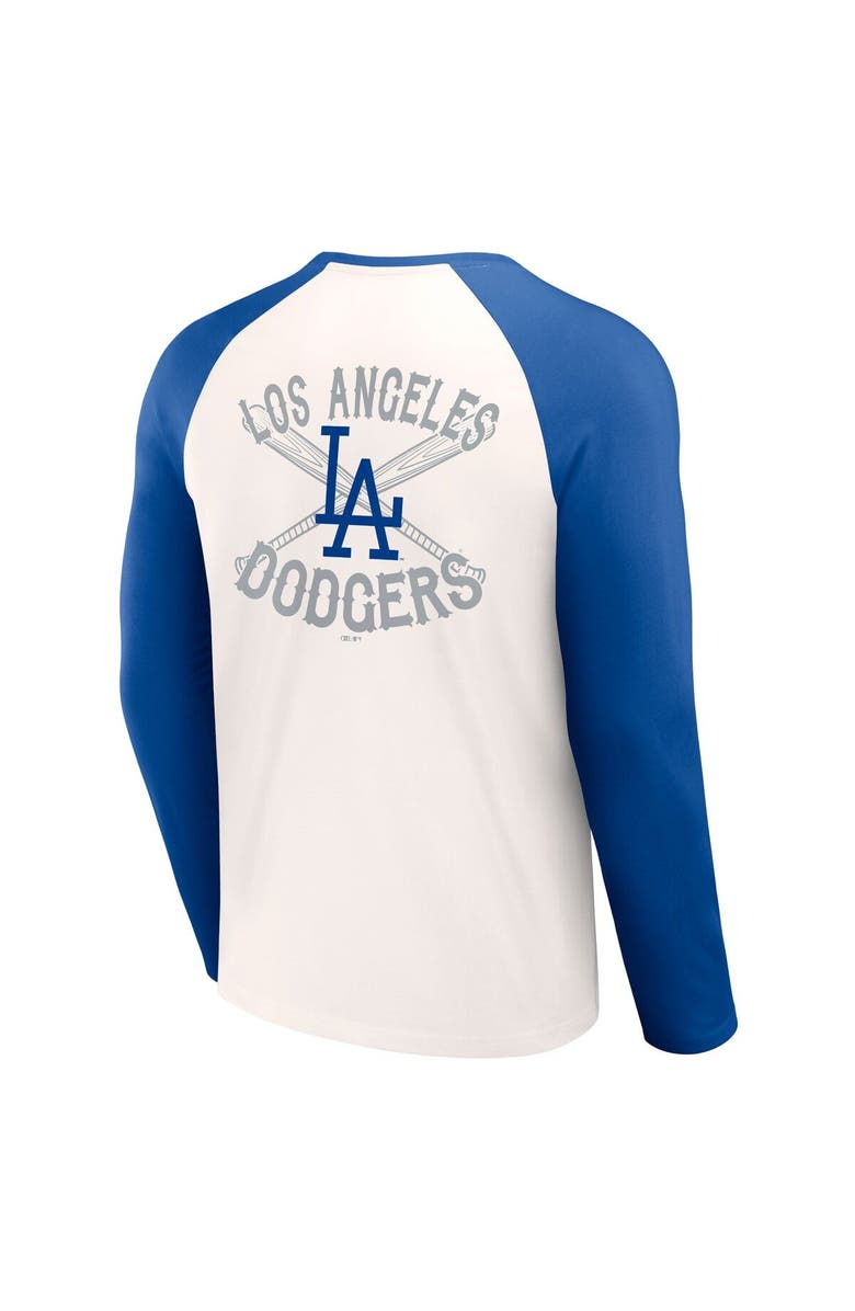 Darius Rucker Collection by Fanatics Men's Darius Rucker Collection by Fanatics  White/Royal Los Angeles Dodgers Team Color Raglan T-Shirt, Alternate, color, 