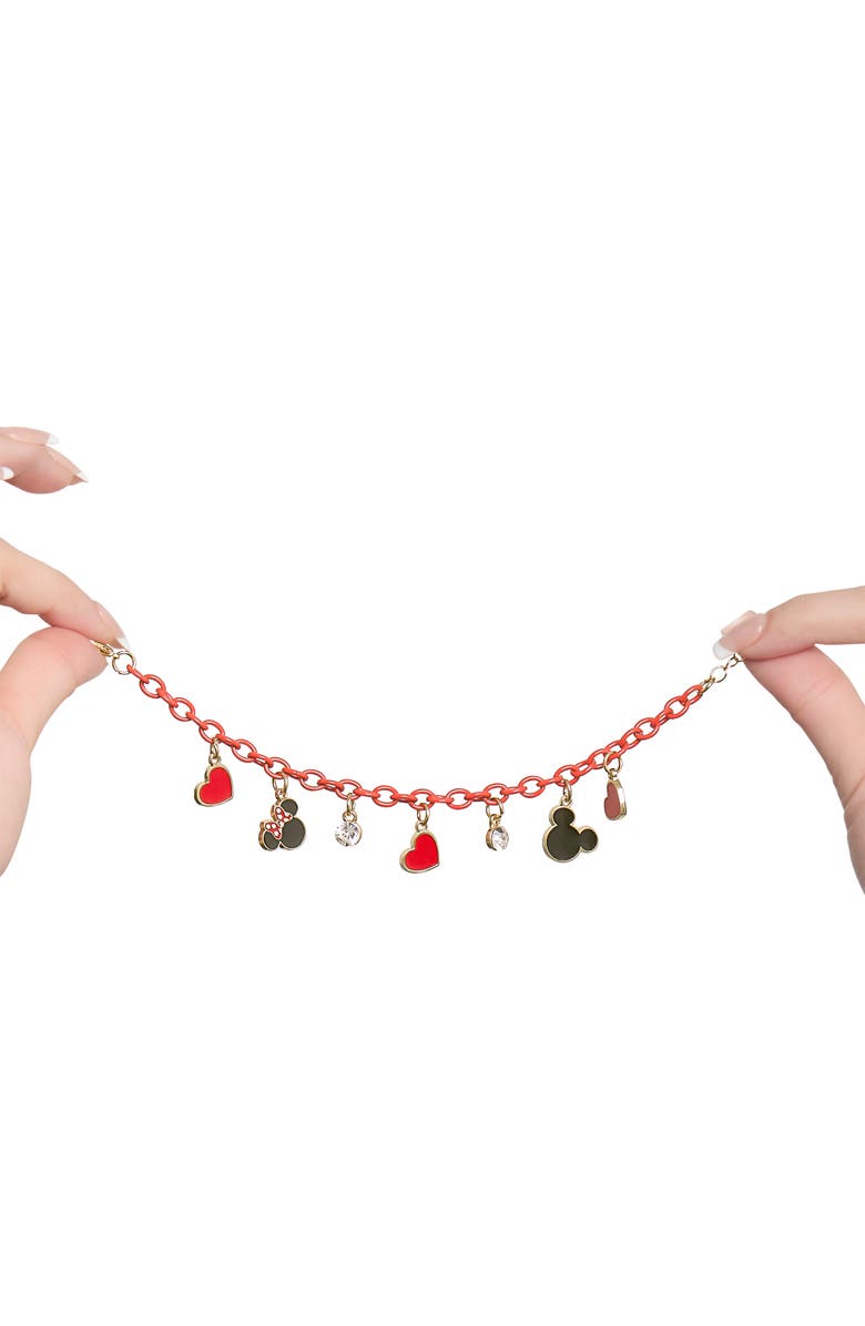 Disney Heart Charm Bracelet, Alternate, color, Red