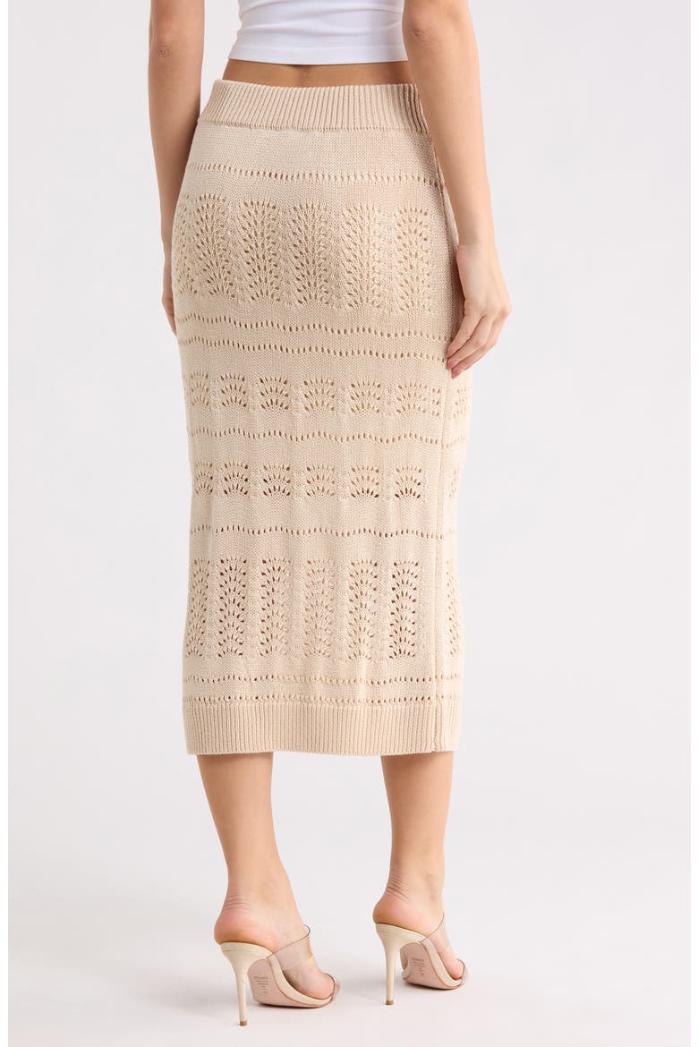 Pointelle Open Knit Midi Skirt, Alternate, color, NATURAL
