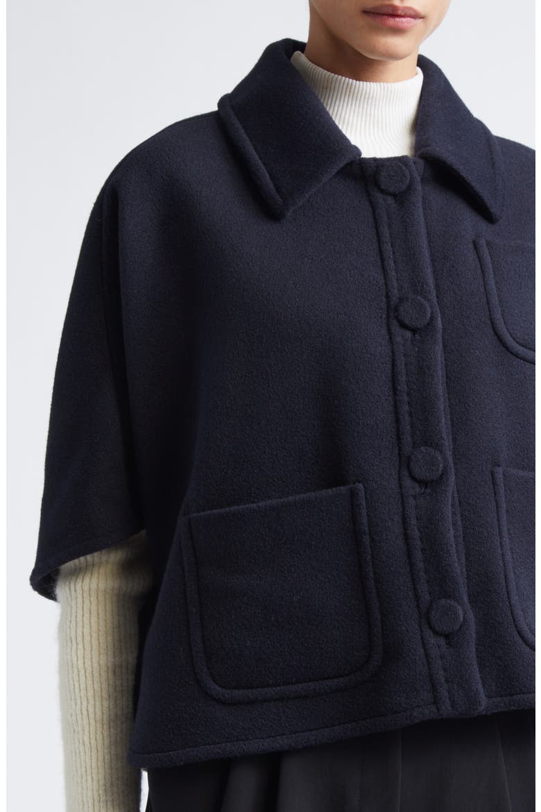 Agile Alpaca, Wool & Silk Double Face Cape, Alternate, color, ULTRAMARINE