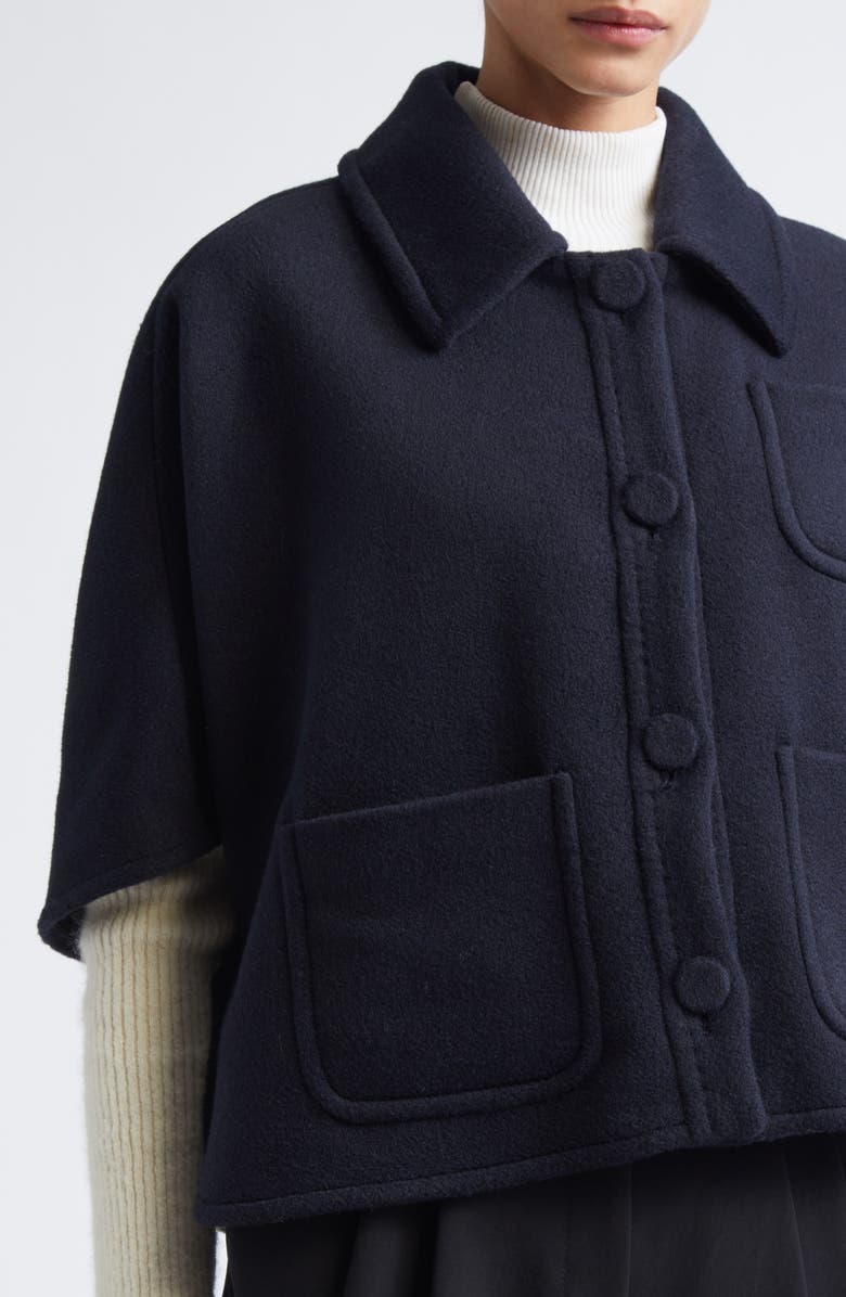 Max Mara Agile Alpaca, Wool & Silk Double Face Cape, Alternate, color, Ultramarine