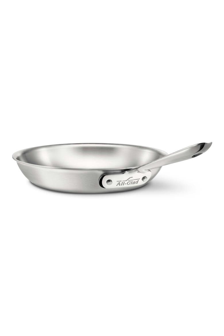 D5 Stainless Brushed 5-Ply Bonded 10-Inch Fry Pan, Main, color, SILVER