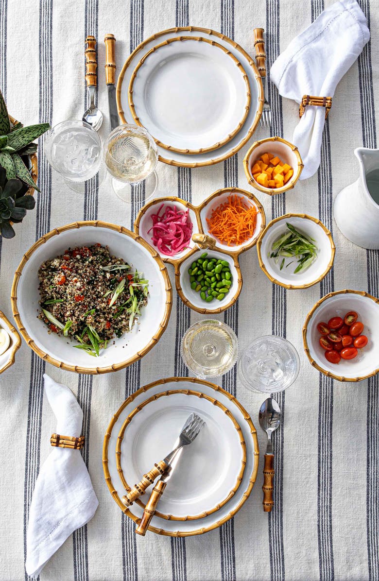 Juliska Bamboo Ceramic Cereal/Ice Cream Bowl, Alternate, color, Bamboo/ Natural