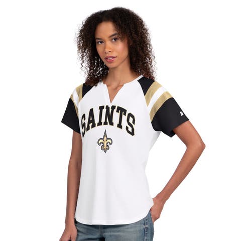 Women's Starter  White New Orleans Saints Game On Notch Neck T-Shirt