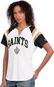 STARTER Women's Starter White New Orleans Saints Game On Notch Neck T-Shirt
