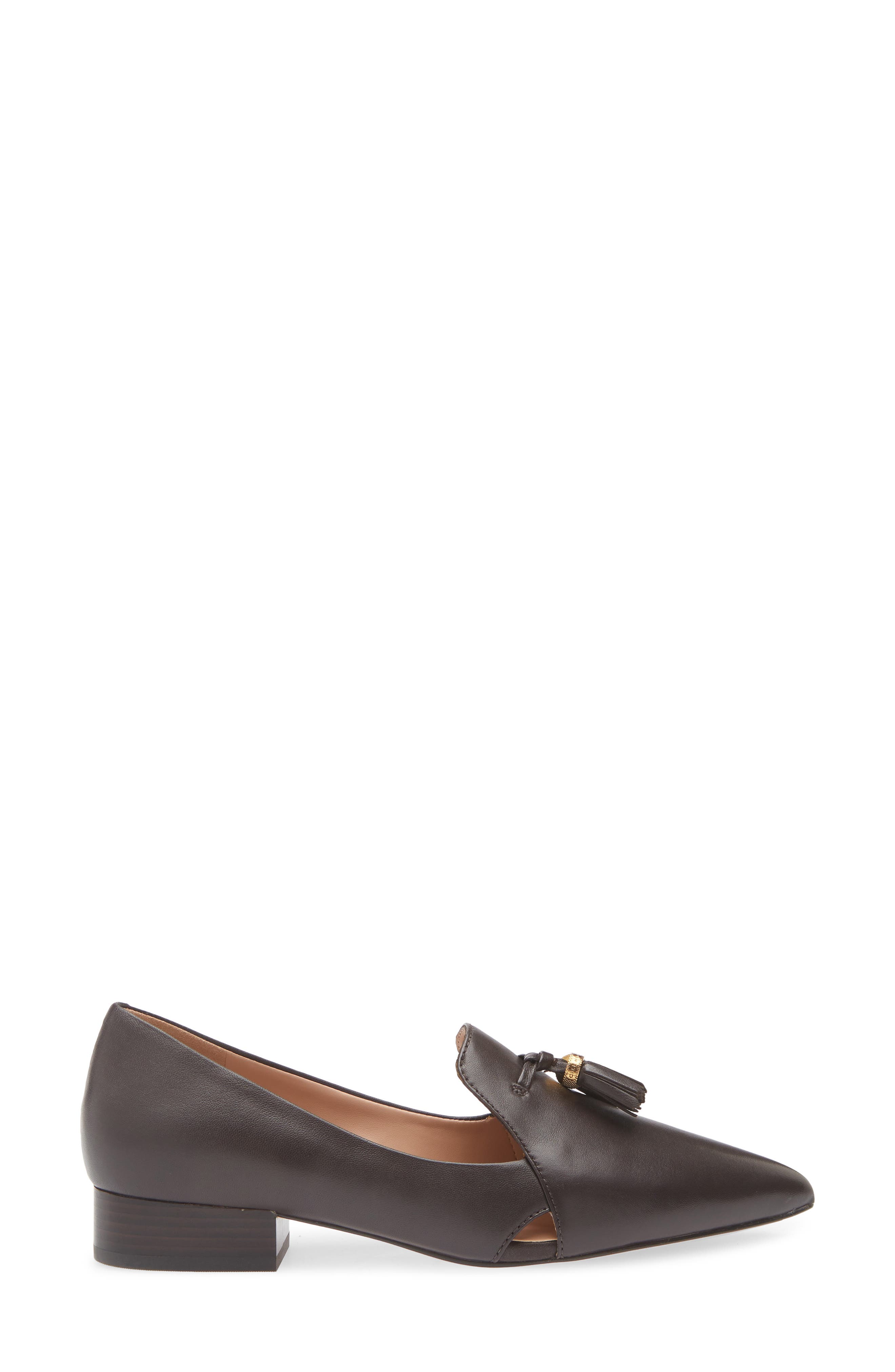 Cole Haan Vanya Tassel Flat, Alternate, color, Dark Chocolate Leather