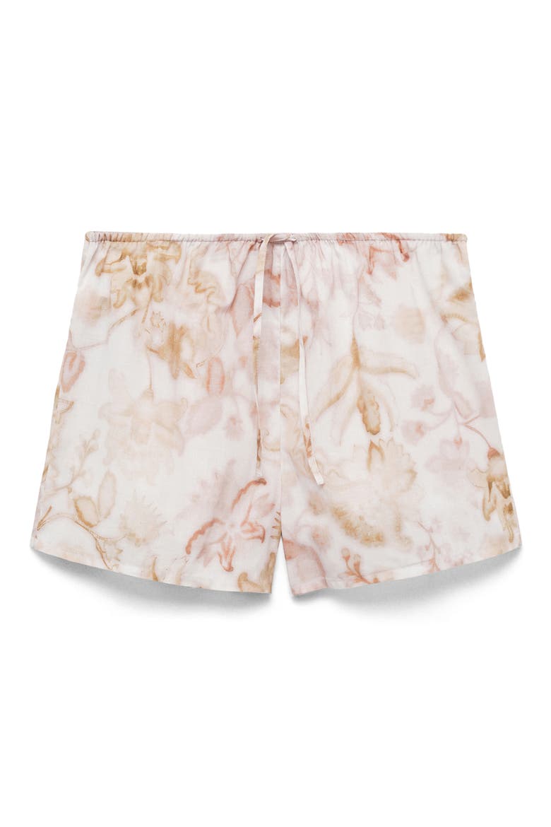 Floral Print Cotton Pajama Shorts, Alternate, color, LIGHT/ PASTEL GREY