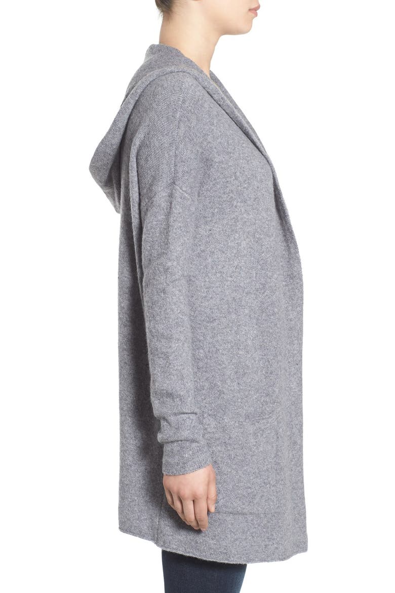 Hooded Longline Cardigan, Alternate, color, GREY MEDIUM HEATHER