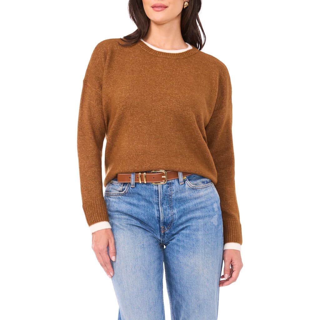 Vince Camuto Layered Look Sweater In Brown