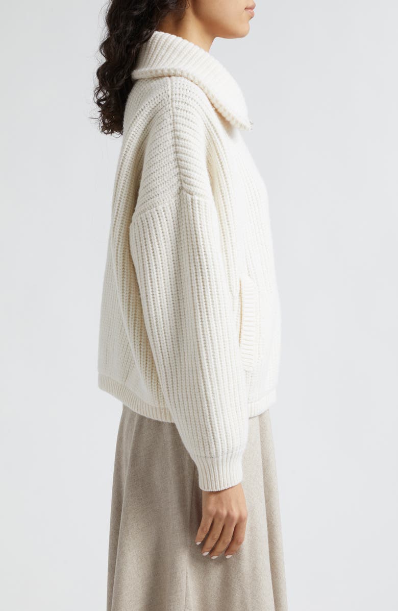 Herno Rib Wool Sweater Knit Bomber Jacket, Alternate, color, 