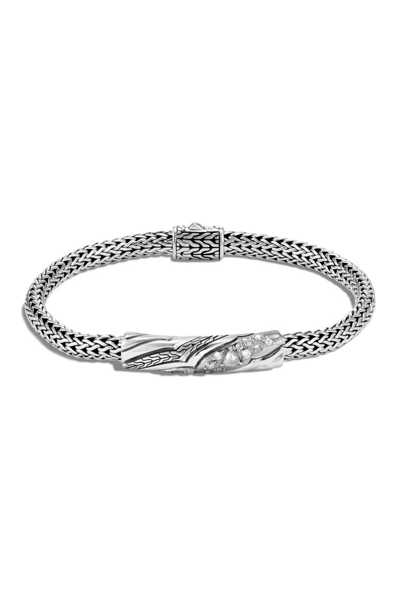 Lahar Extra Small Chain 5mm Diamond Station Bracelet, Main, color, SILVER/ DIAMOND