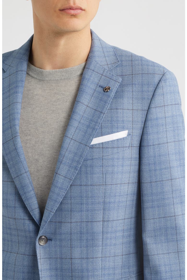 Hutson Slim Fit Plaid Wool Blend Sport Coat, Alternate, color, BLUE