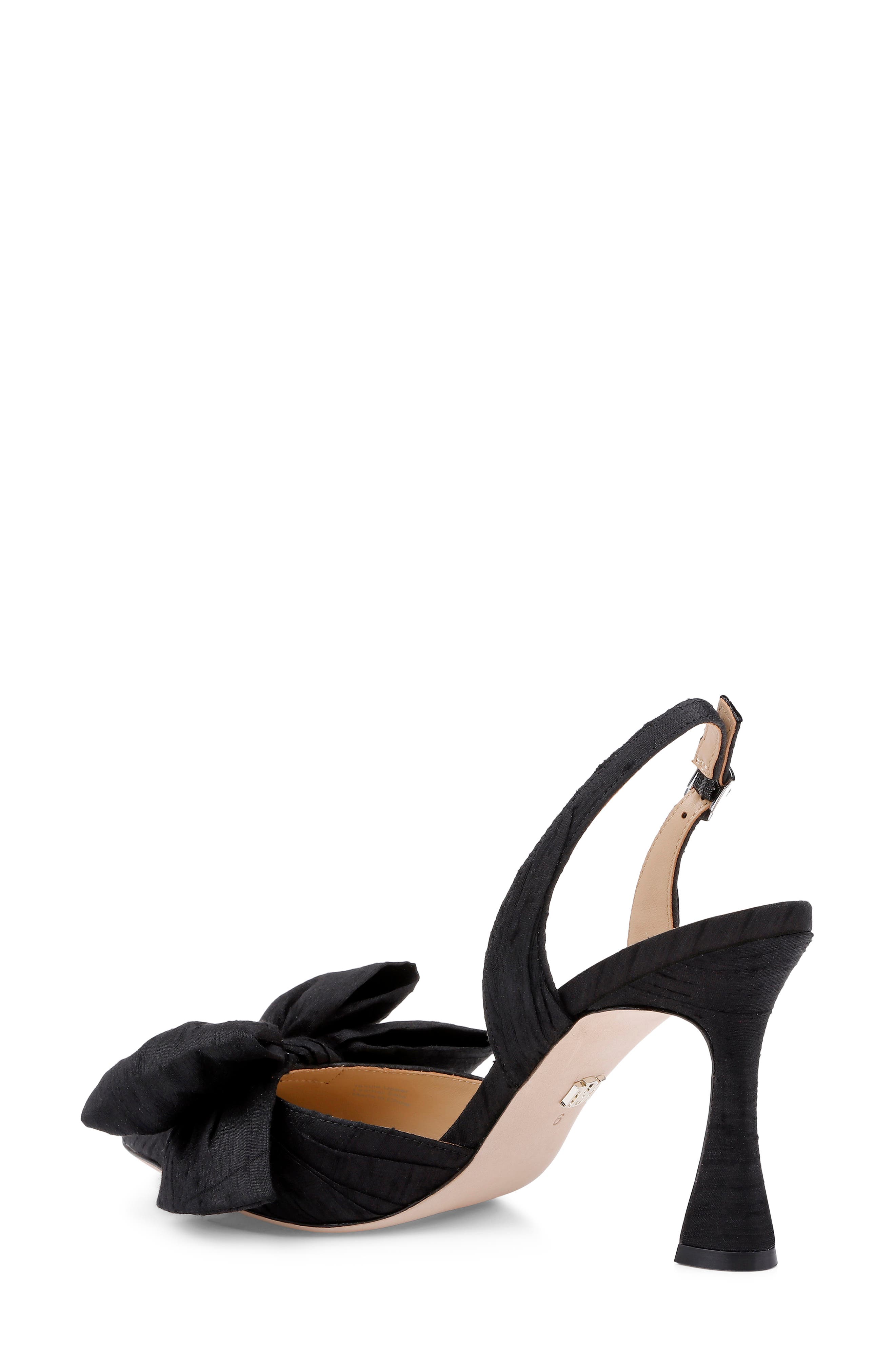 BADGLEY MISCHKA Olisa Slingback Pointed Toe Pump, Alternate, color, Black Silk
