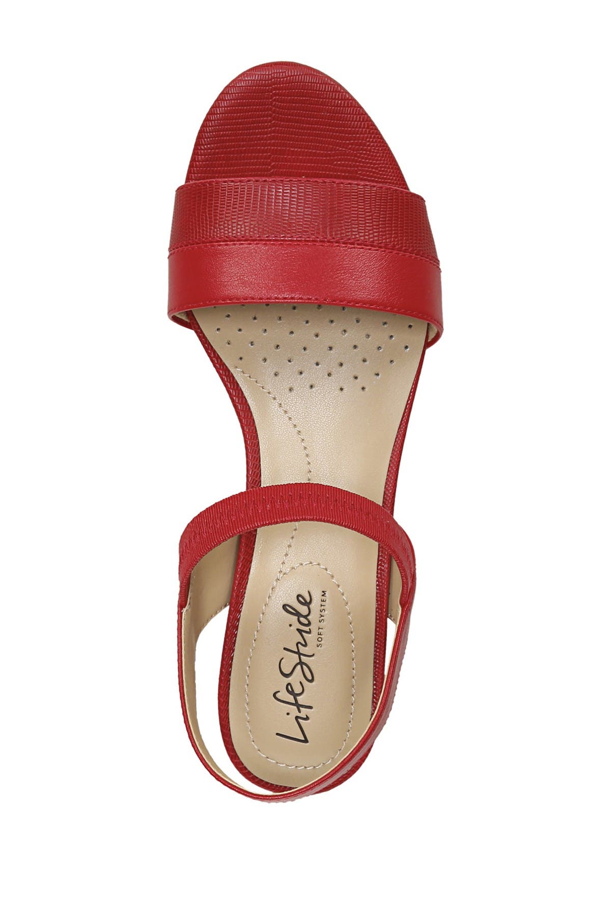 LifeStride Yuma Wedge Sandal, Alternate, color, Fire Red