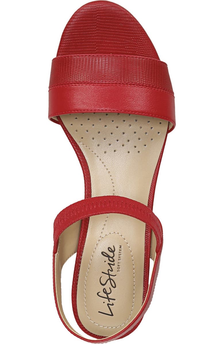 LifeStride Yuma Wedge Sandal, Alternate, color, Fire Red