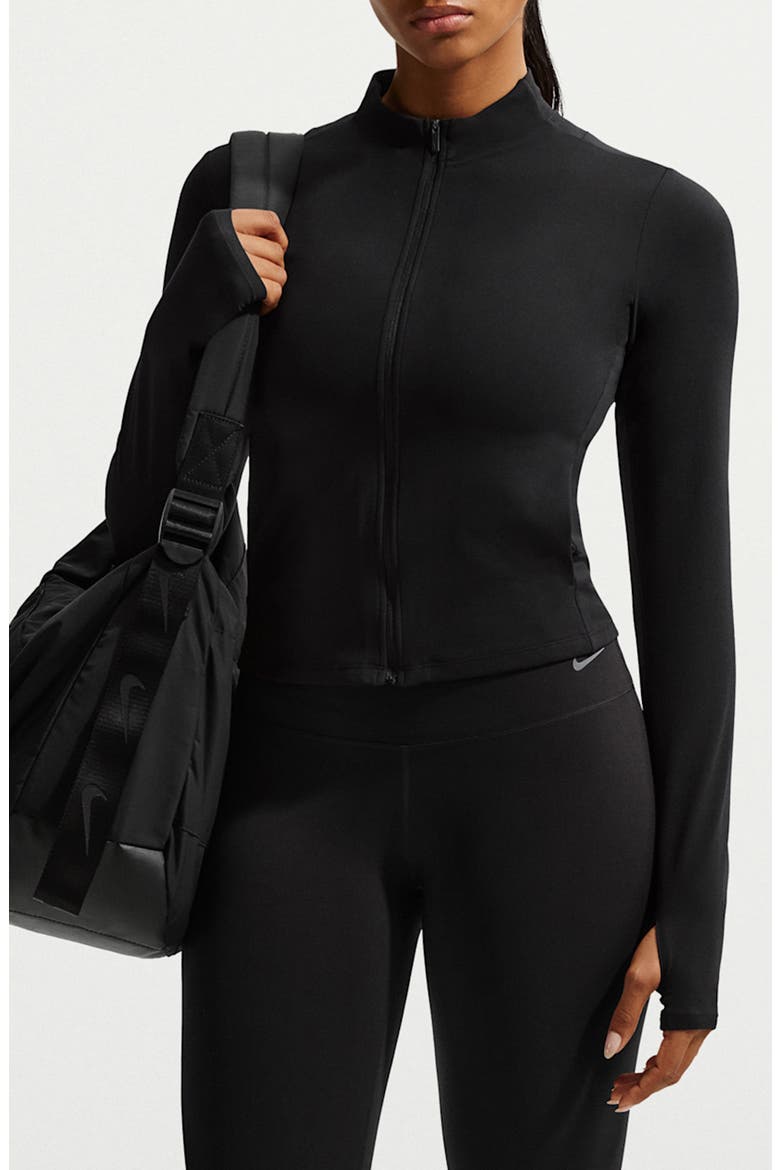 Zenvy Dri-FIT Front Zip Top, Main, color, 010 BLACK/COOL GREY