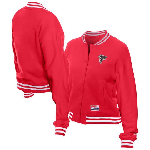 Women's New Era  Red Atlanta Falcons Throwback Fleece Full-Snap Jacket