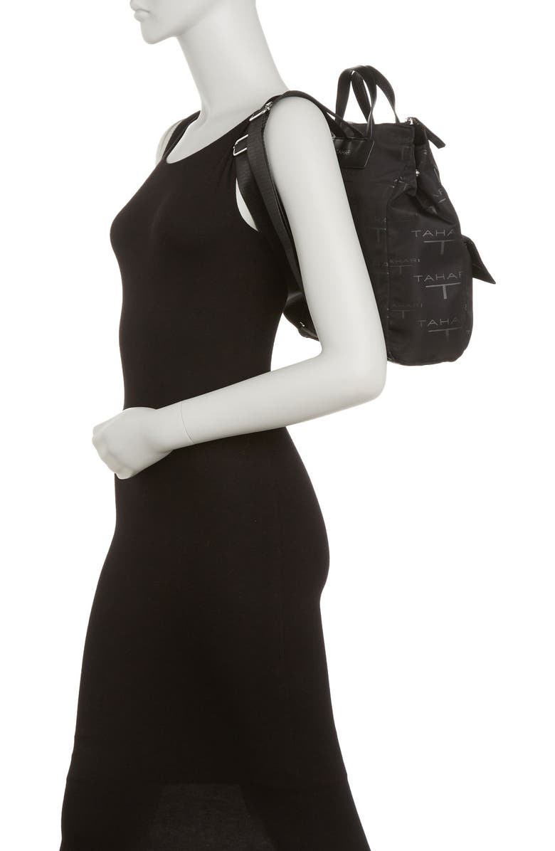 T Tahari Lexington Ave Logo Print Backpack, Alternate, color,