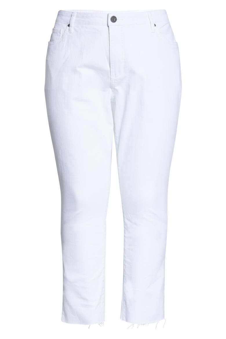 Reese High Waist Fray Hem Ankle Jeans, Alternate, color, OPTIC WHITE