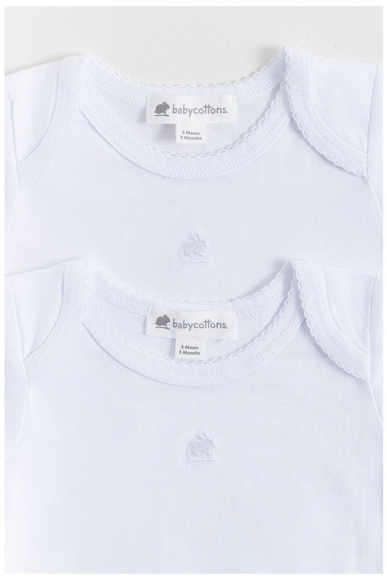 Logo Short Sleeve Bodysuit 2-Pack for Infant, Alternate, color, White