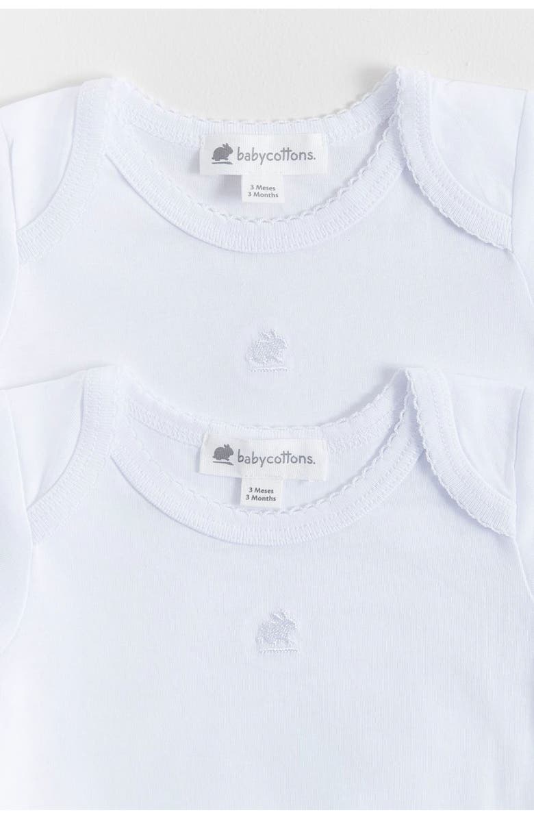 Babycottons Logo Short Sleeve Bodysuit 2-Pack for Infant, Alternate, color, White