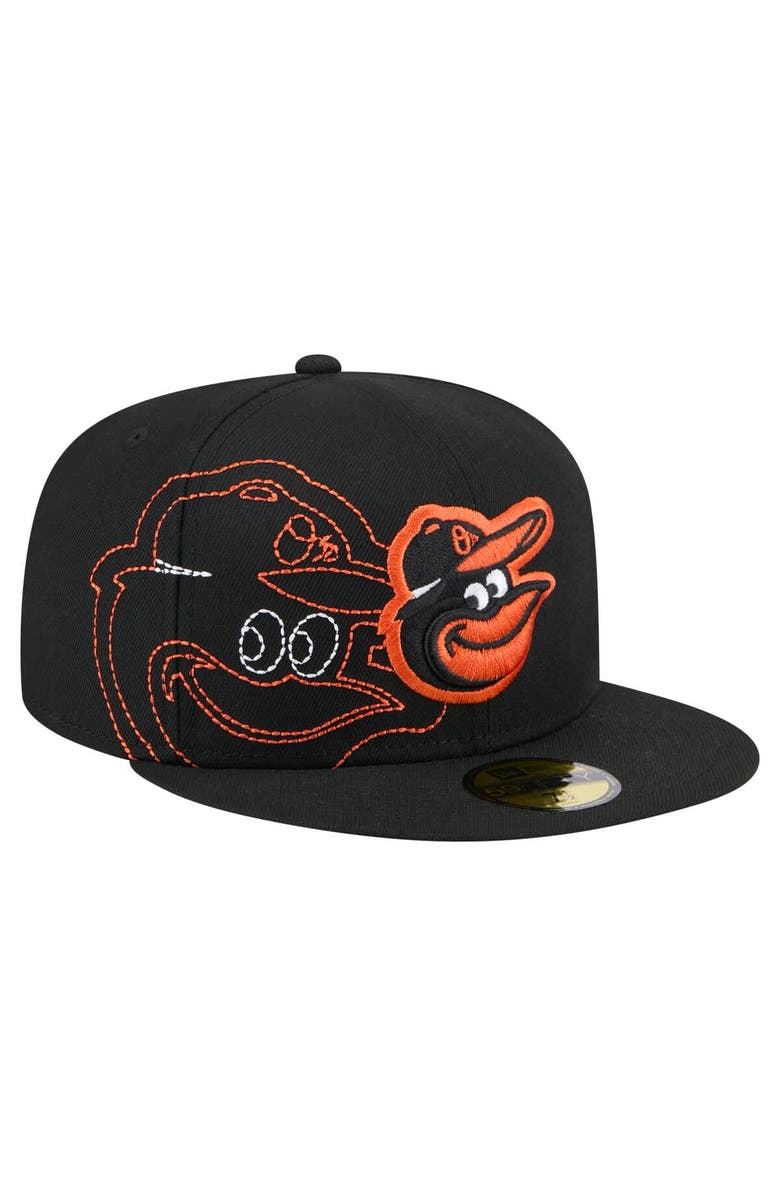 New Era Men's New Era Black Baltimore Orioles Yarn Stitch 59FIFTY Fitted Hat, Alternate, color, Black