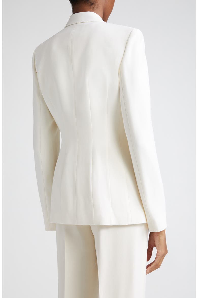 Notch Lapel Fitted Wool & Silk Blazer, Alternate, color, CLOUD