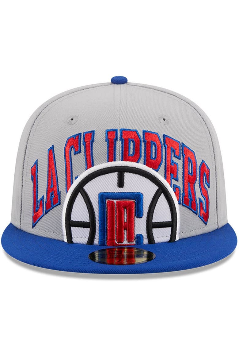 Men's New Era Gray/Royal LA Clippers Tip-Off Two-Tone 59FIFTY Fitted Hat, Alternate, color, Gray
