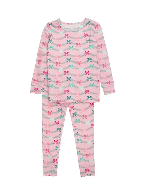 Toddler Girls Modal Blend Ruffle Long Sleeve Pajama Set, Signature Rear Ruffles