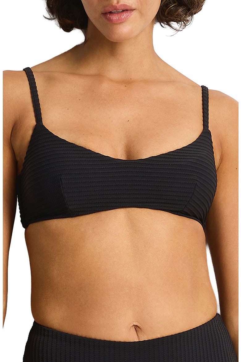 Scoop Neck Bikini Top, Main, color, BLACK