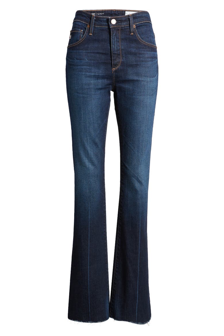 Farrah Raw Hem High Waist Bootcut Jeans, Alternate, color, 4 YEARS PARK AVE