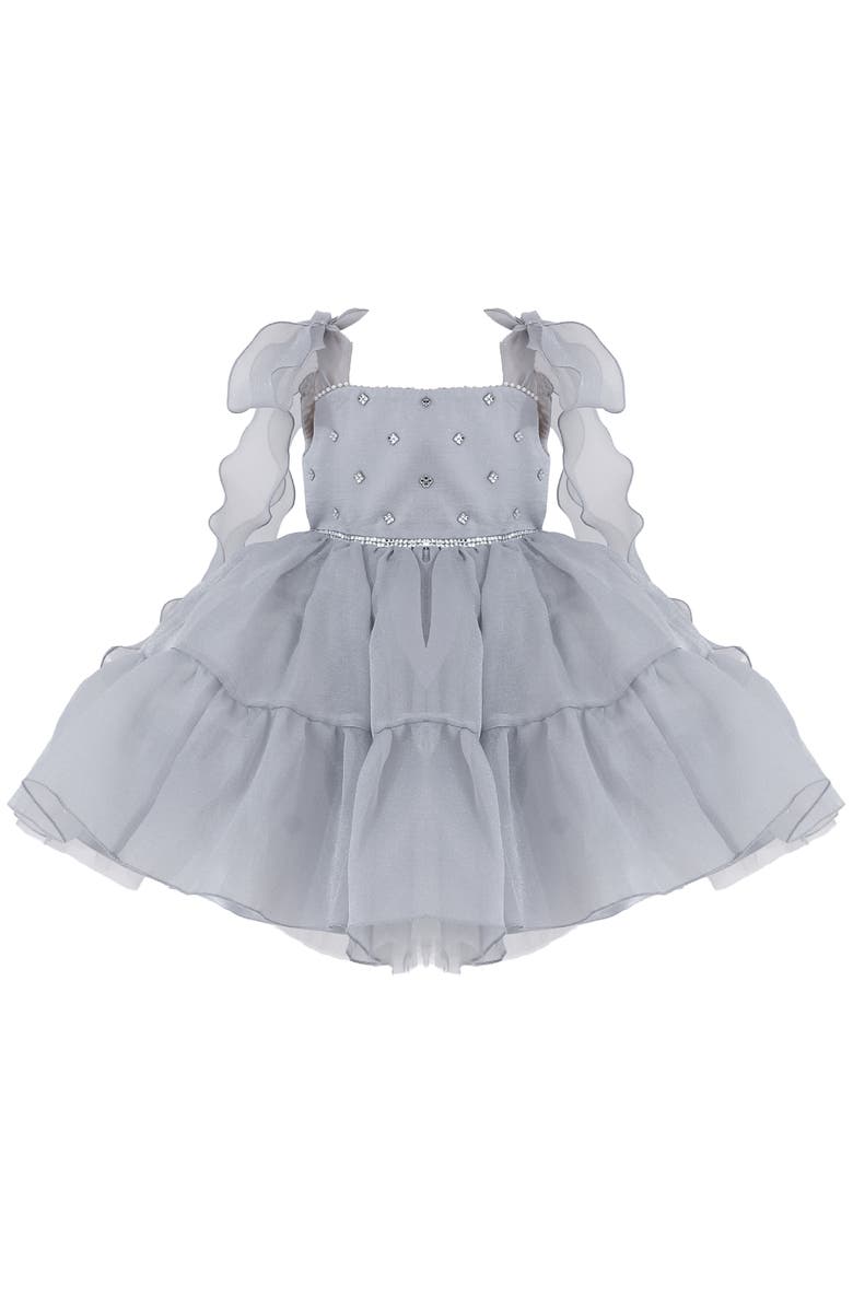 Tulleen Sparkle Tiered Dress, Main, color, Grey