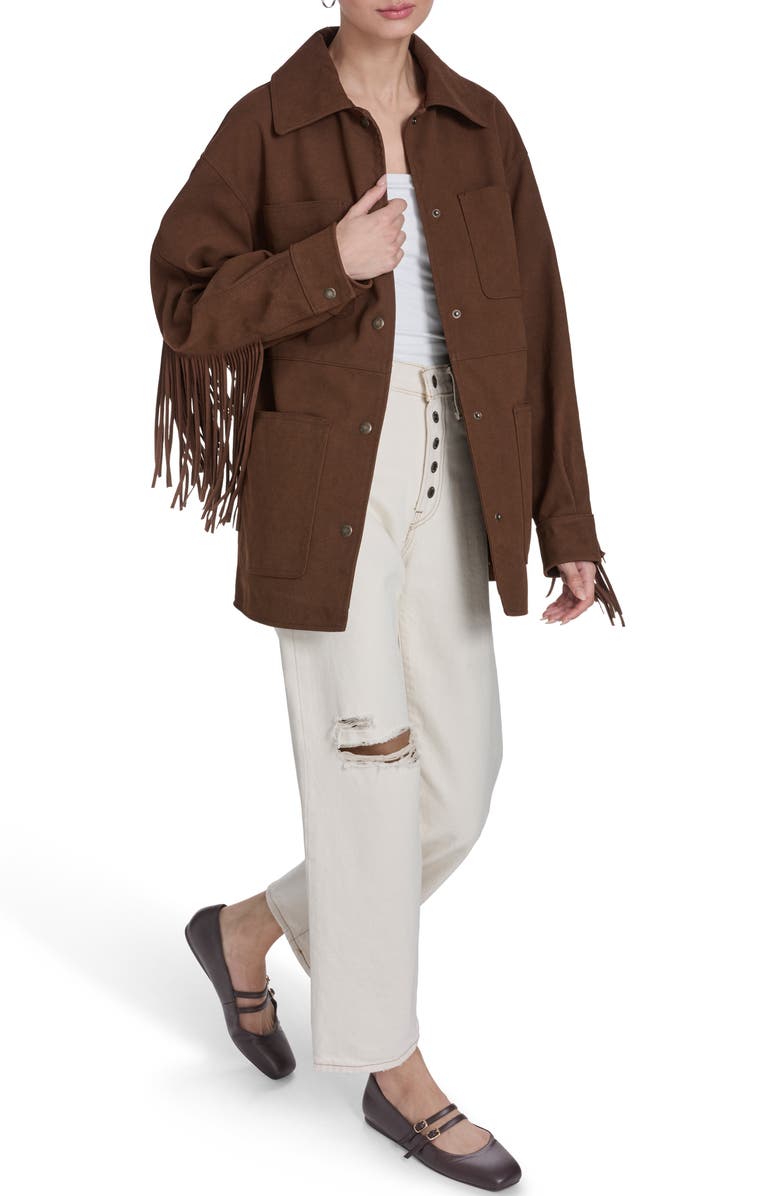 Levi's Fringe Faux Suede Chore Jacket, Alternate, color, Maple