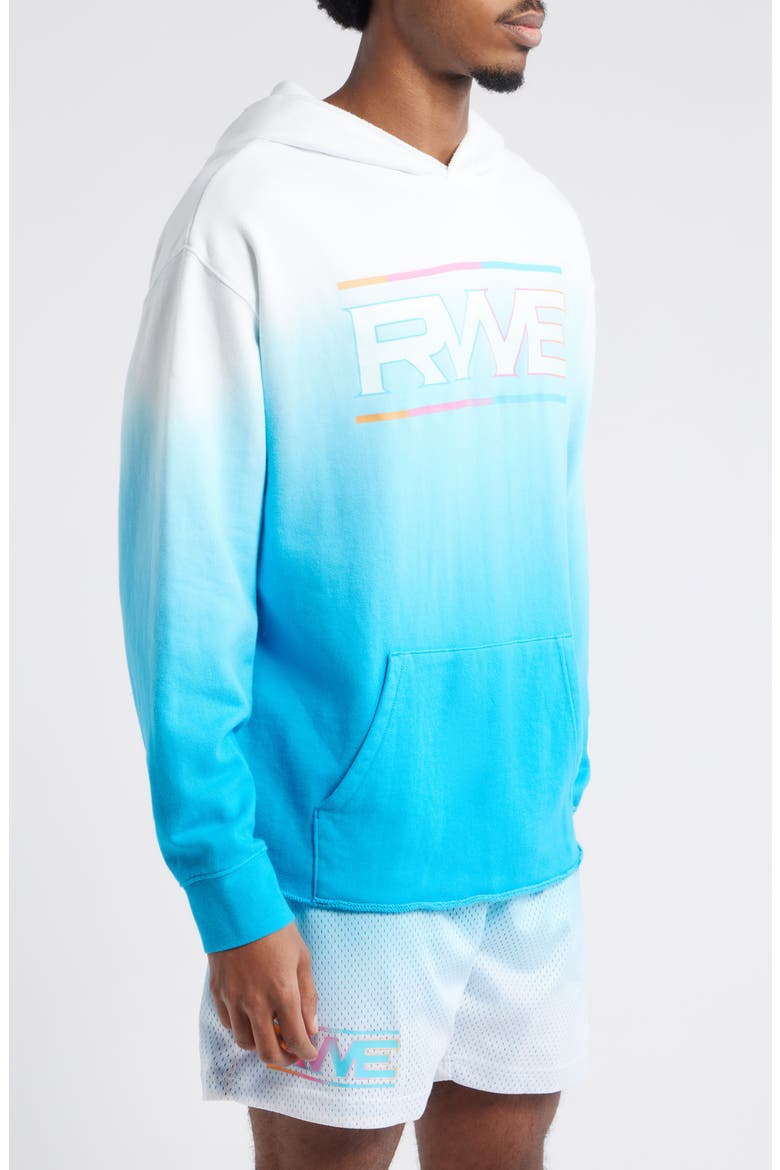 Raw Edge Graphic Dip Dye Hoodie, Alternate, color, BLUE